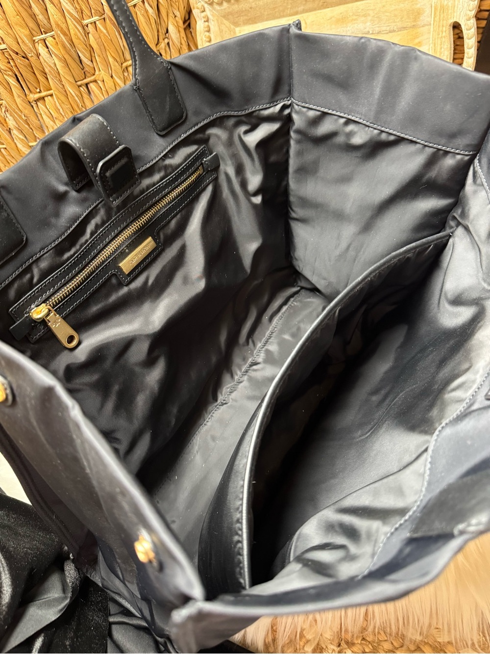 Tory Burch Black Nylon Ella Tote with black Leather Trim - Picture 7 of 7